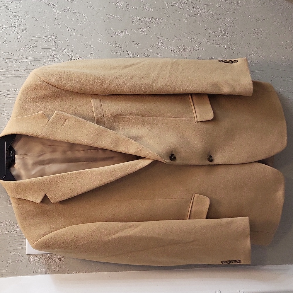 Jos A Bank 100% Camel Hair Blazer Jacket Soort Coat 40 Long - Picture 3 of 12